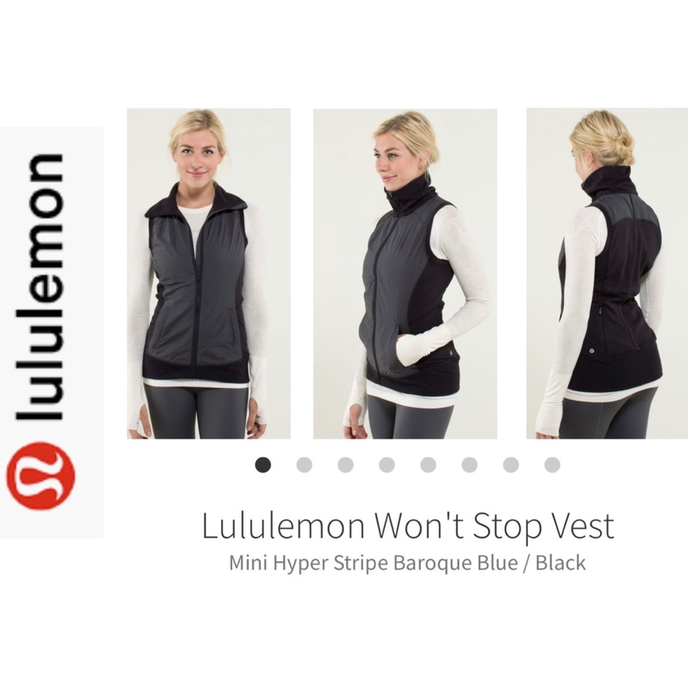 Lululemon Won’t Stop Vest. Gray/Black. Size 10